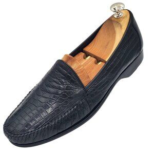 Italy Bragano Cole Haan Men's size 9 Black alligator crocodile leather shoes